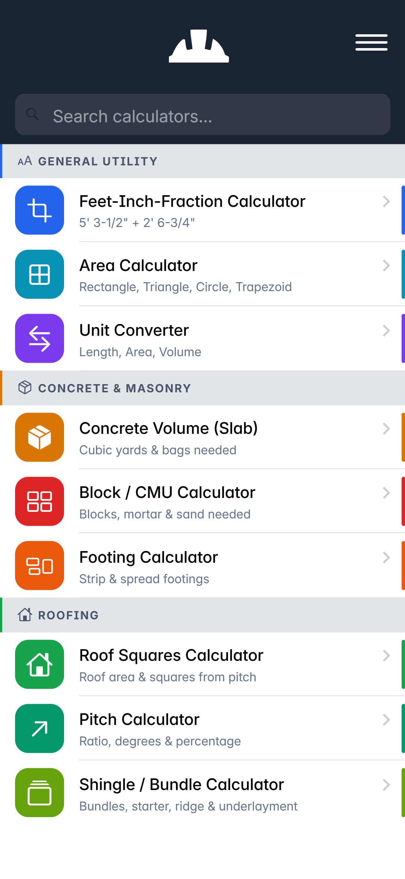 Helike: Construction Calculator